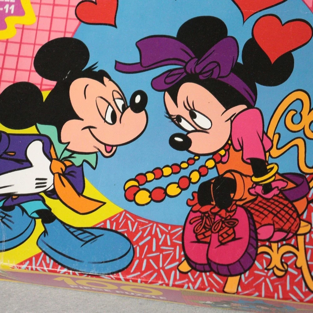 Vintage Jaymar Totally Minnie 100 Piece Puzzle Mickey Minnie Mouse Love USA